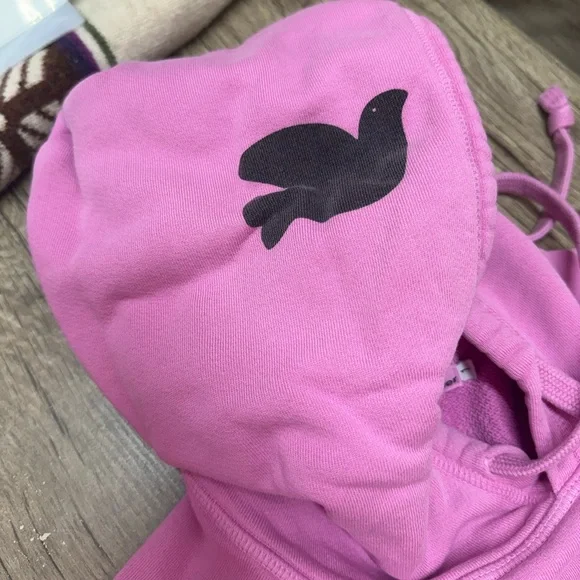 FREE CITY Pink COTTON HOODIE size 1 - small - Picture 4 of 9